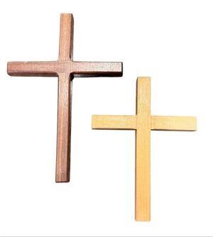 Wooden Crosses Set of 2 Brown and Light Brown Religious